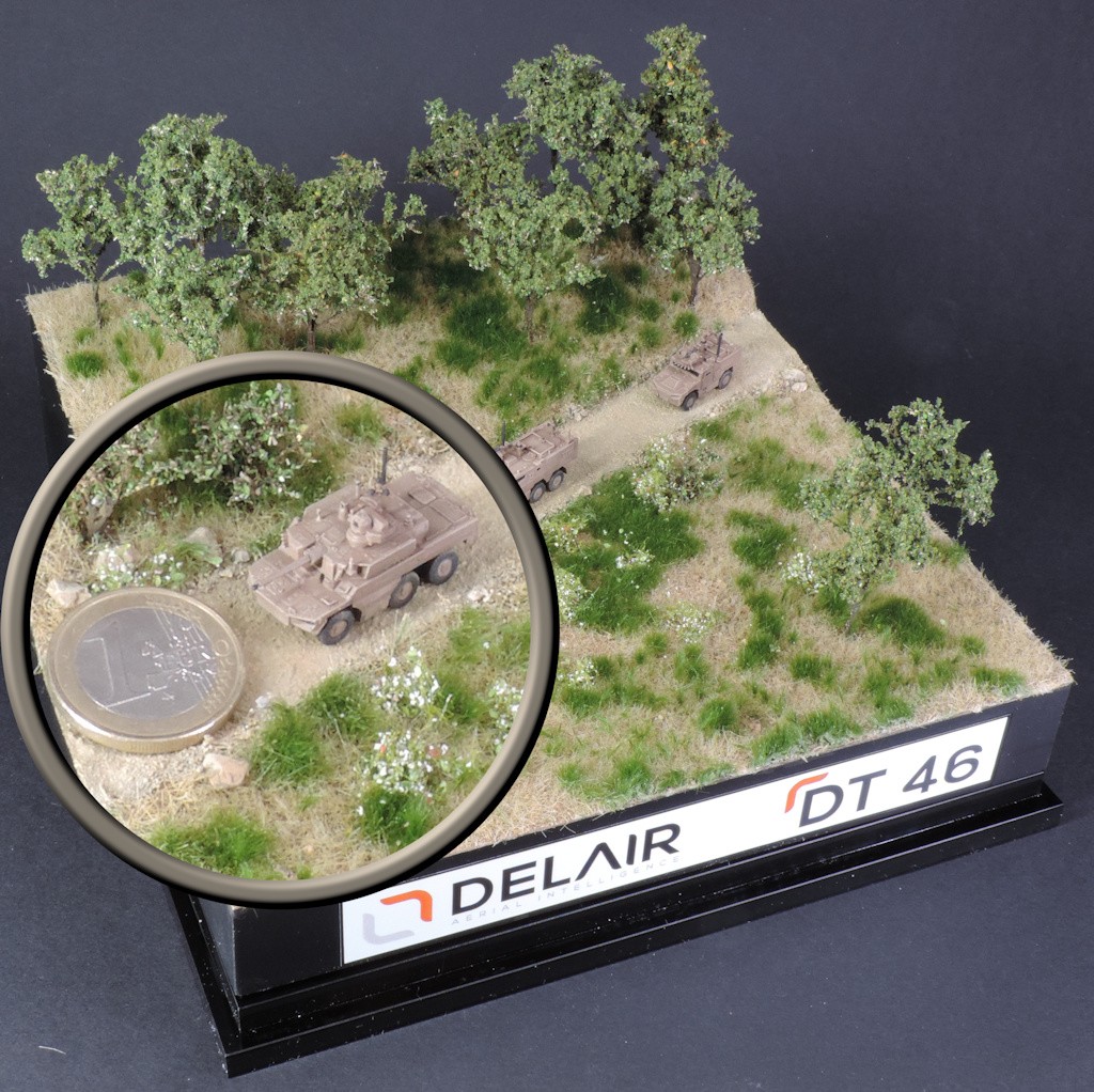 Comparaison taille diorama avec une pièce de 1 euro